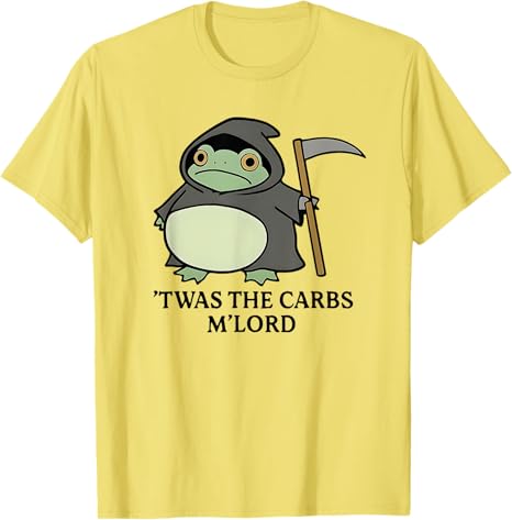 TWAS The Carbs M Lord TShirt Funny Medieval Frog Lover Unisex Women Sarcastic Saying Tee Novelty Gift Cute Y2k Graphic Tee Outfit