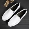 Hand-stitching Leather Mens Casual Shoes All-match Soft Men Loafers Simple Moccasins Breathable Slip on Man Boat Shoes Lazy Flat