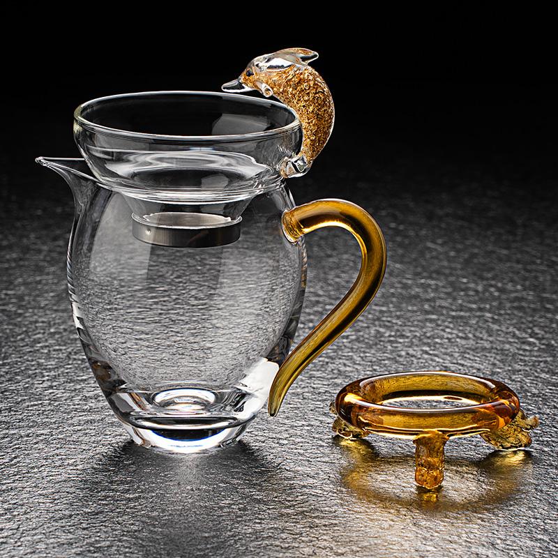 Japanische Fairness-Tasse Glas verdickt hitzebeständig Teeausgießer hochwertiger Filter Teezubereitung Teeset Zubehör