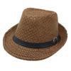 Spring And Summer Vacation Straw Hat Short Brim Visor Jazz Hat Men'S And Women'S Belt Buckle Beach Hat Hand-Woven Cool Hat
