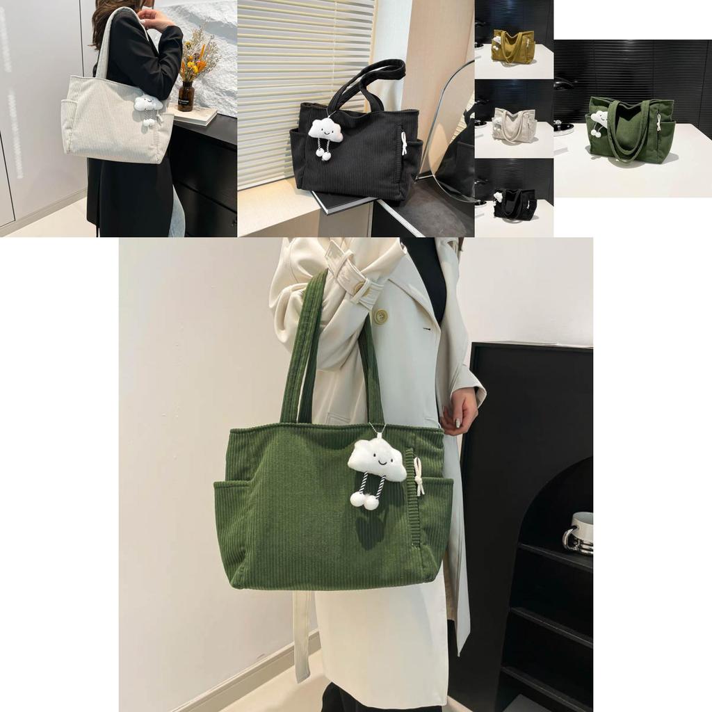 Trendy Versatile Canvas Tote Bag For Women In Solid Colors Perfect For Daily Use