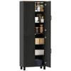 Freestanding Kitchen Cupboard, 4-Door Storage Cabinet with Adjustable Shelves, Modern Kitchen Pantry, 170cm, Black