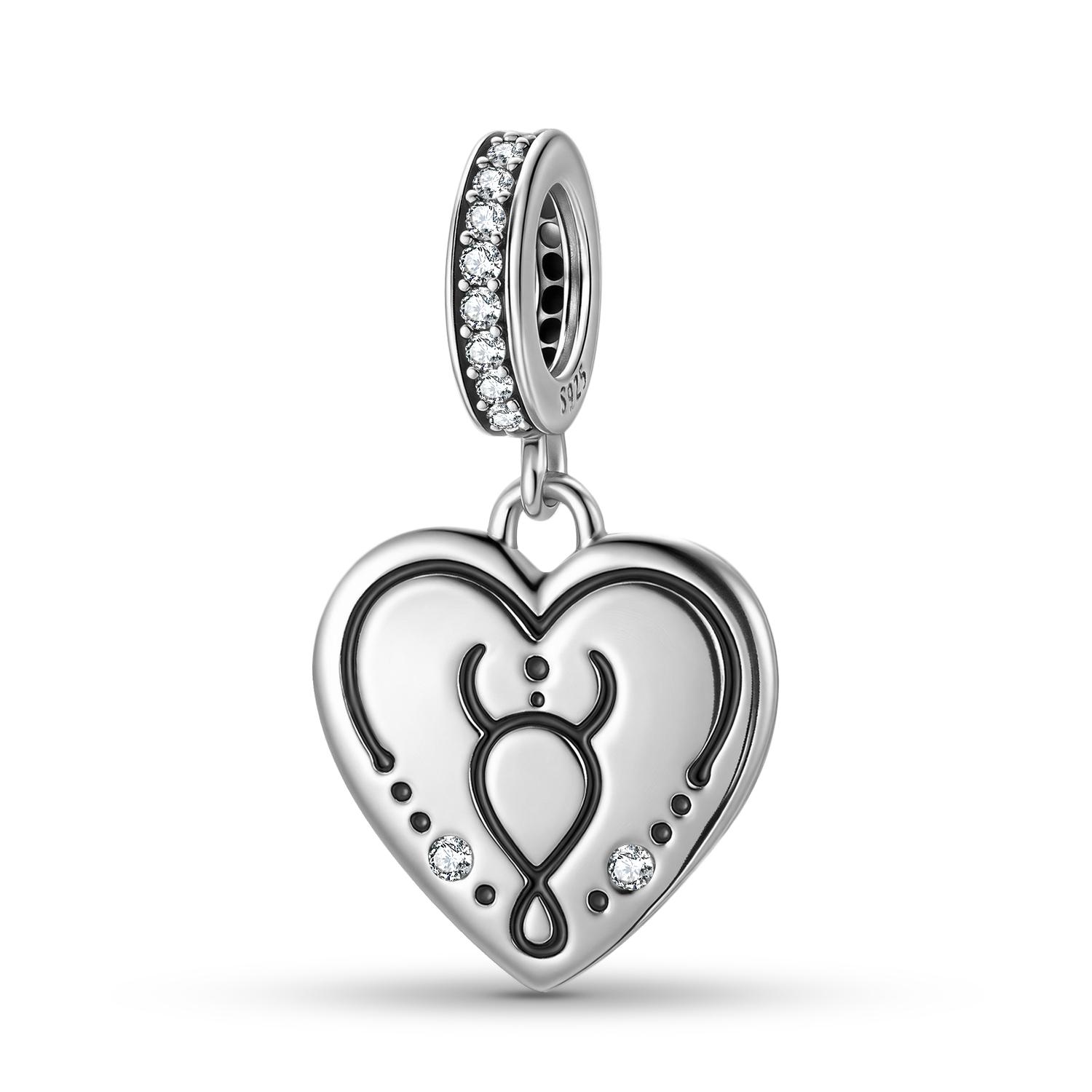 

12 Astrological Constellations Pendant Charm Real 925 Sterling Silver Beads for Women Charm Bracelet Necklace Jewelry Making