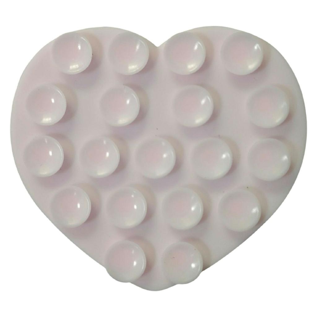 Heart-Shaped Silicone Suction Cup Stand Double-Sided Suction Cup Hands-Free Strong Grip Holder