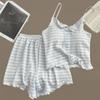 New ArrivalS Open Run Women S paStel Stripe SleeveleSS ShortS Set