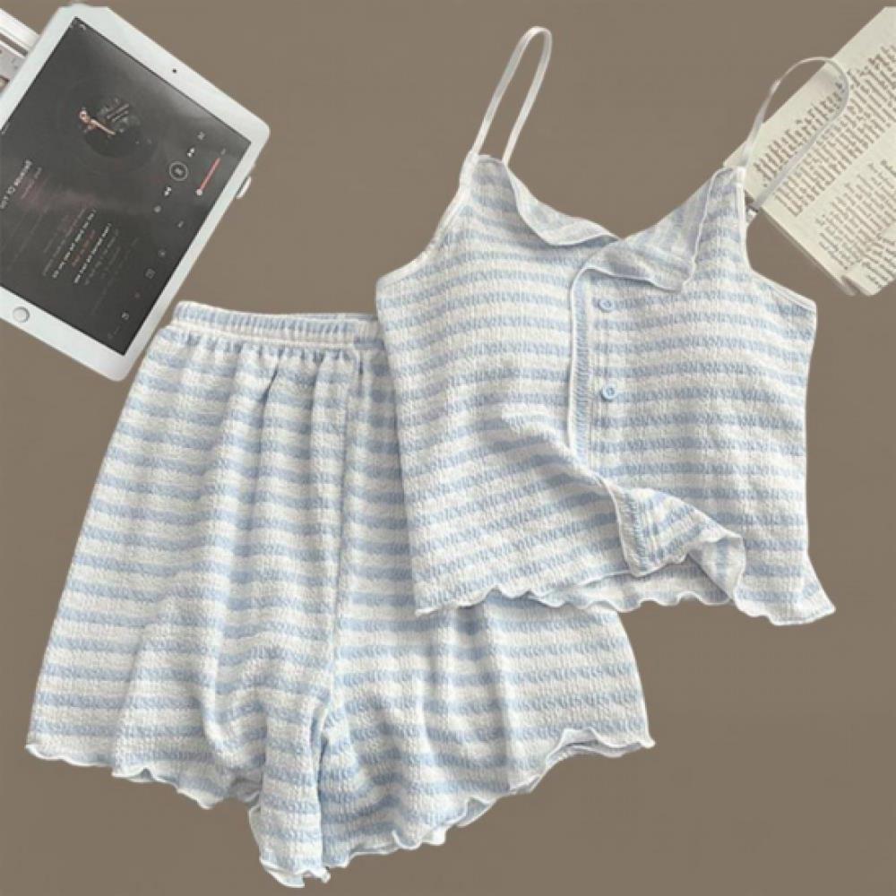 New ArrivalS Open Run Women S paStel Stripe SleeveleSS ShortS Set