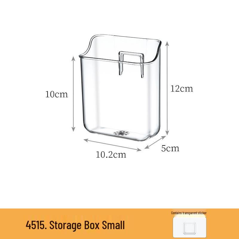 Wall-Mounted Transparent Storage Box for Phone, Remote, Toothbrush, and Comb