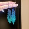 European Palace Rhinestone Feather Dangle Earrings - Elegant & Fashionable Geometric Jewelry