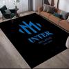 Inter Milan Printed Carpet, Home Sofa Decoration for Living Room & Bedroom, Non‑Slip Play Flannel Floor Mat for Game Room