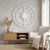 Large Metal Wall Clock, White, 80cm