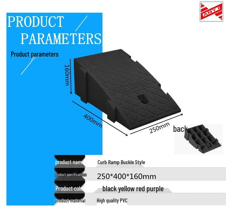 Portable Plastic Triangular Curb Ramp for Cars and Homes