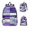 Elizabeth Line metro Moquette Potah sedadla Batoh Denní batoh Velkokapacitní BookBag Školní taška Tašky přes rameno pro muže Ženy