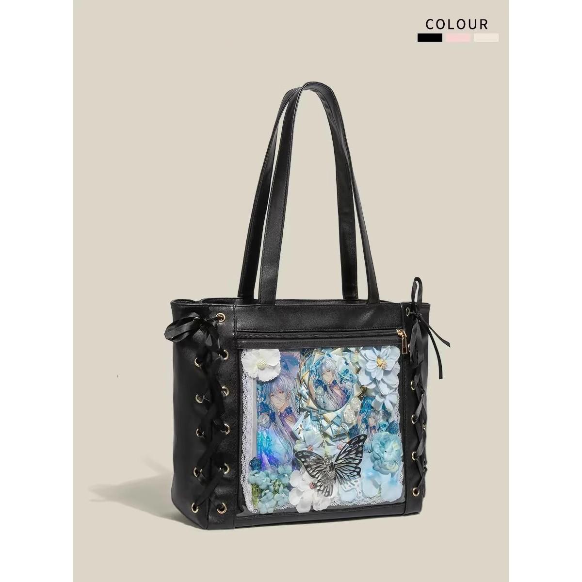 

Ribbon ribbon bow cute handbag large capacity bar shoulder