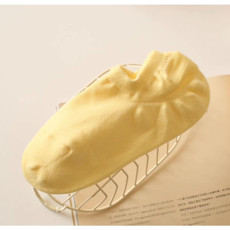 

Женские летние тонкие носки из чистого хлопка однотонные нескользящие не спадающие с мелким вырезом невидимые носки 1 pair жёлтый