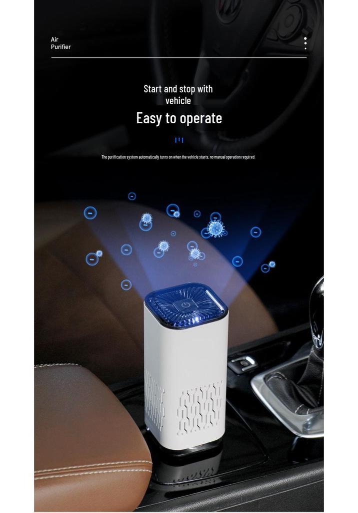 USB Air Purifier with Activated Carbon Filter and Aroma, Removes Odors and Formaldehyde, for Car, Home, or Desktop.