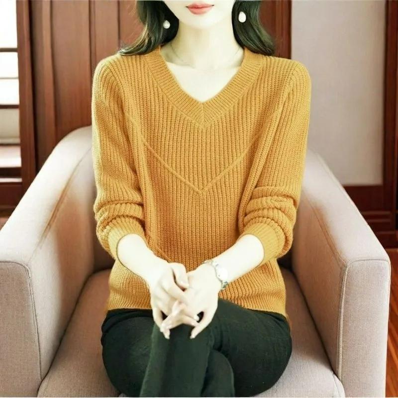 Plus Size Mint Mambo Men's Fat Sweater Chicken Heart Collar V-neck Loose Pullover All-match Western Style