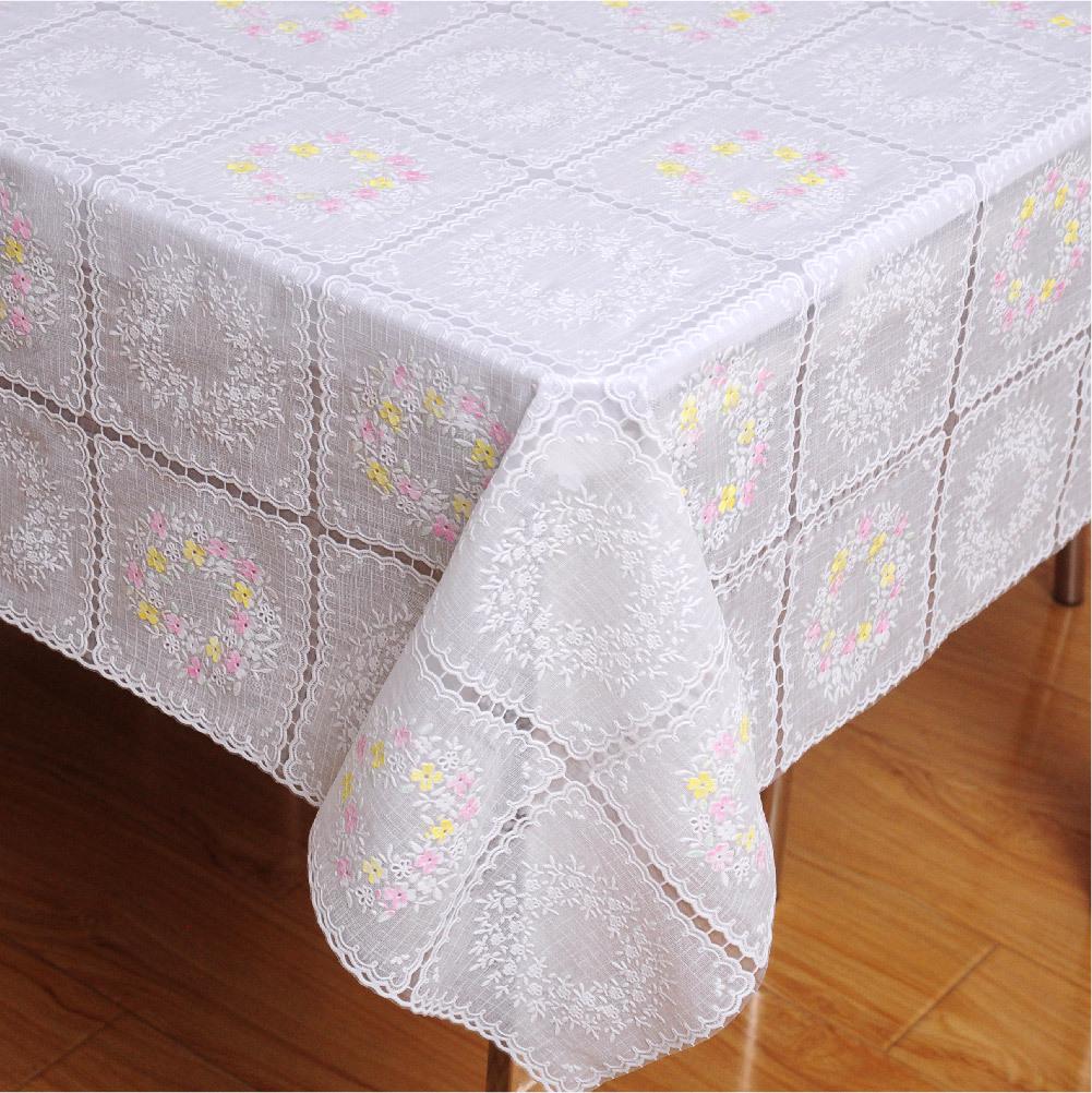 European Plain Lace Waterproof PVC Tablecloth - Anti-Scalding, No-Wash, Rectangular Dining & Coffee Table Mat