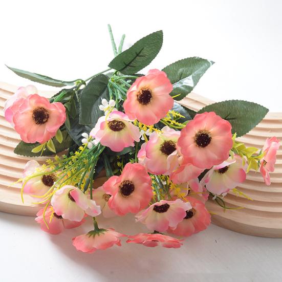 5 Bundles Artificial Flowers Realistic Fade Resistant Faux Silk Flower Bouquet for Vase Home Kitchen Table Decor Wedding Party Centerpiece