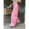 Kumikumi American Retro Pure Color Drawstring Draped Casual Pants Cargo Pants Female Autumn Slimming All-Match Wide Leg Pants