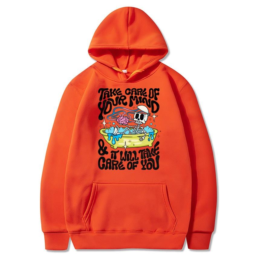 Take care of youth Graffiti Autumn winter hoodie hip-hop street college pullover fashionable casual warm hoodie holiday gift