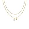 Emporio Armani Pearl Series Double Chain Layered Design Lightweight Versatile Necklace Women necklace Gold Brass EGS3273710