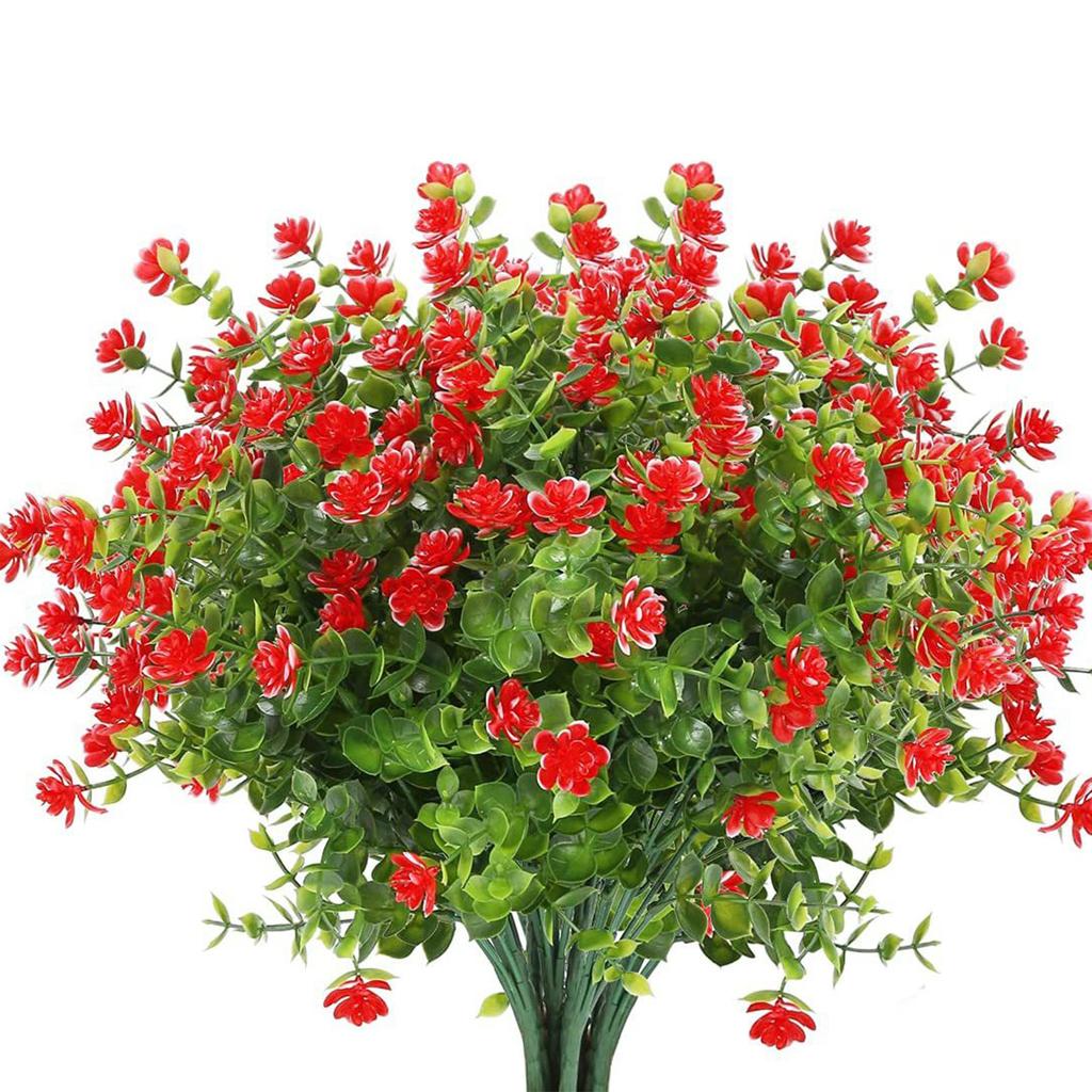 8 Bundles Outdoor Artificial Flowers UV Resistant Boxwood For Indoor Outside Garden Home Decor