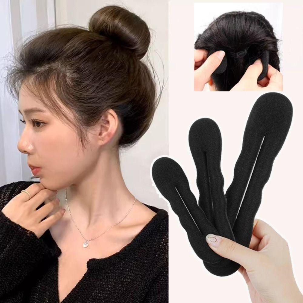 2 PCS Multifunctional Hair Bun Maker Twist Sponge Plastic Loop Hairpin Donut Bun Curler Women Girl