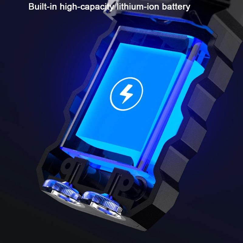 NEW Flashlight 800mAh Magnetic LED Flashlight Waterproof Portable Pocket Torch Type-C USB Charging for Outdoor Camping