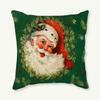Christmas Santa Claus Throw Pillow Case For Indoor Decoration Christmas Tree Cute Bear Print Linen Sofa Cushion Cover Pillowcase
