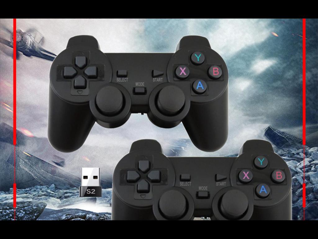 015D Double 2.4G Wireless Game Controller with Dual S2 Receivers, Motor-Free, Compatible with S2 Game Box