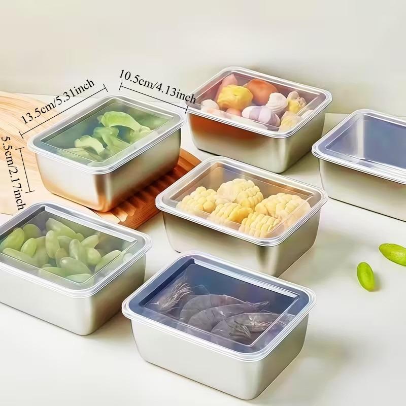 1pc Stainless Steel Food Storage Containers with Airtight Lid, Fresh-keeping Box, Leak Proof, Reusable, Multipurpose Use