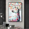 Abstract Deer Face Nature Animal Abstract Art Posters Prints Canvas Painting Minimalism Wall Art Pictures for Interior Home Decor