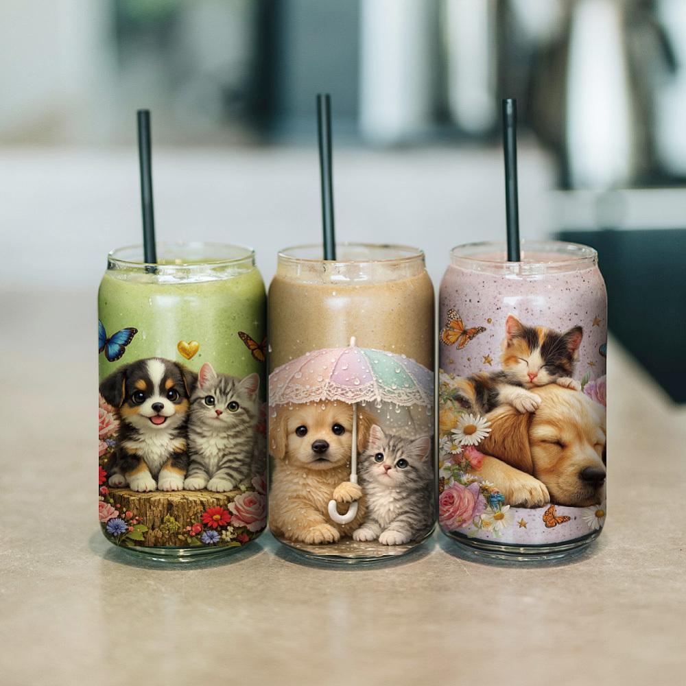 10Pcs PVC DIY Heat Transfer Paper for UV Sublimation Cup Cat Shape 240x110mm