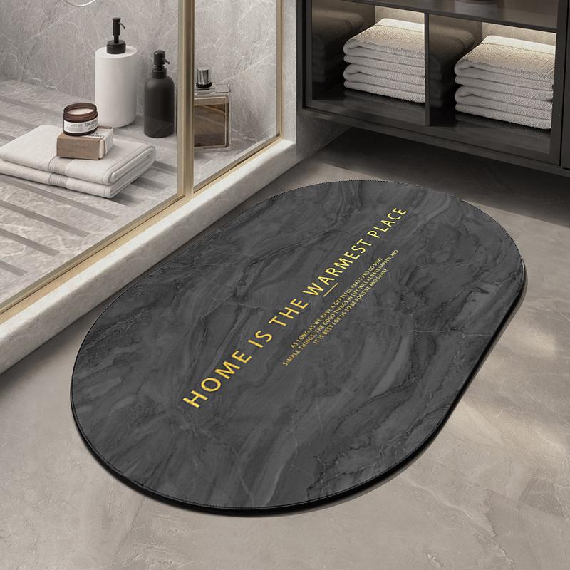 Modern Simple Marble Bathroom Toilet Water Absorption Quick-drying Pad Rubber Non-slip Home Entrance Door Mat