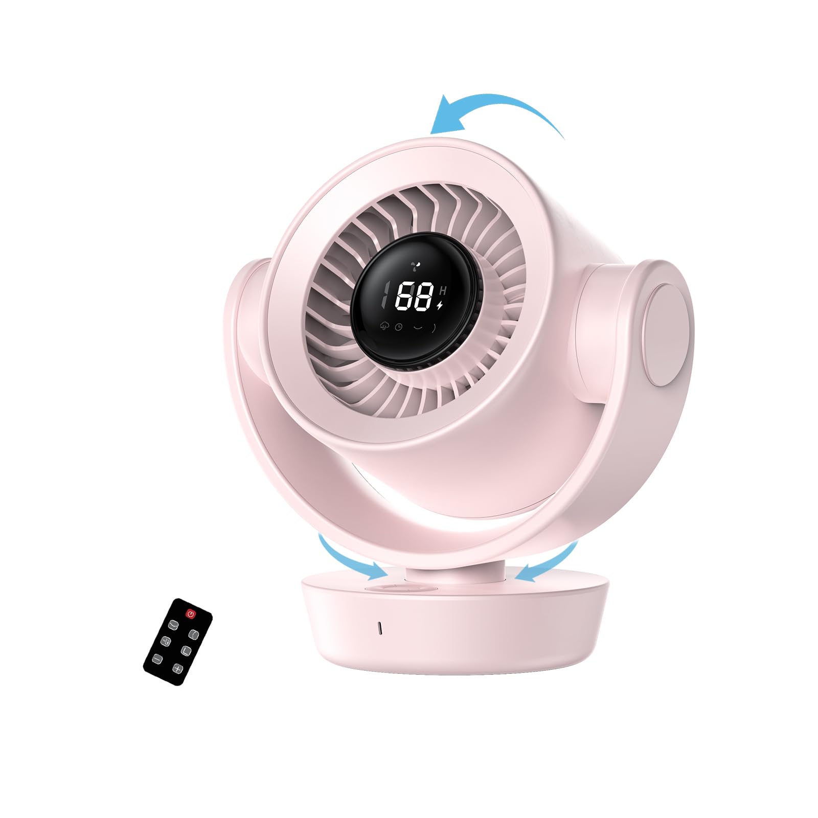 

в Автоматический Колеблющийся Вентилятор с DC 100 Скоростями USB Беспроводной Настольный Вентилятор с Пультом Дистанционного Управления Одежда Сезона Дождей Тепловая Энергия Питание Японская Инструкция розовый