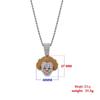 European-American Quirky Christmas V for Vendetta Clown Hip-Hop Pendant Necklace with Full Diamond Design