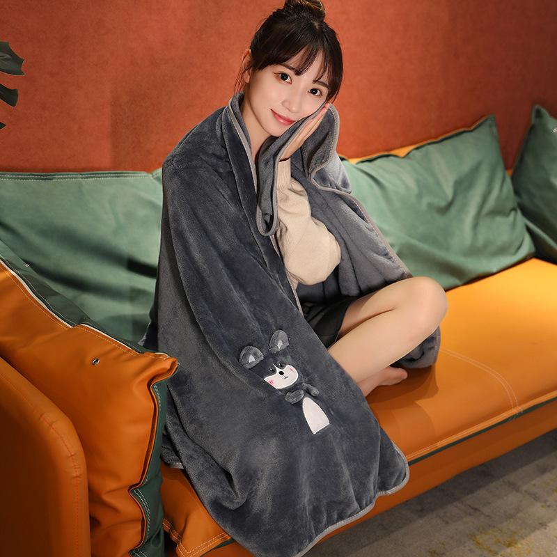 Cartoon Coral Fleece Blanket Pet Flannel Air Conditioning Blanket Summer Nap Blanket Cover Blanket Gift Blanket
