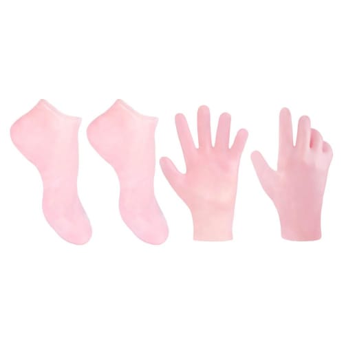 

HEALLILY Moisturizing Gloves and Socks Set, Silicone Gel Spa Gloves, Callus Remover Socks, Foot Care Socks, Beauty Hand Mitts, Size M (Pink)
