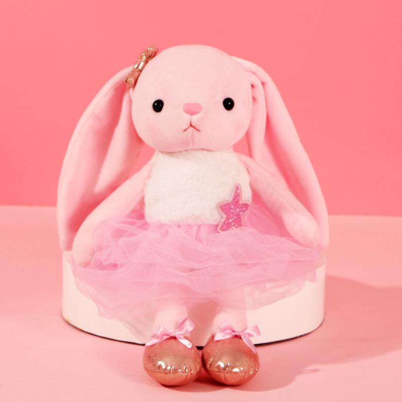 

Cute Rabbit Plush Toy Long Eared Rabbit Doll Girl Children s Birthday Gift Grab Machine Doll Wedding Sitting height 25 cm, total length 39 cm