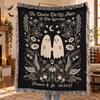 Personalized Ghost Couple Woven Blanket, Til Death Do Us Part Throw, Halloween Wedding & Anniversary Gift, Custom Gothic Blanket