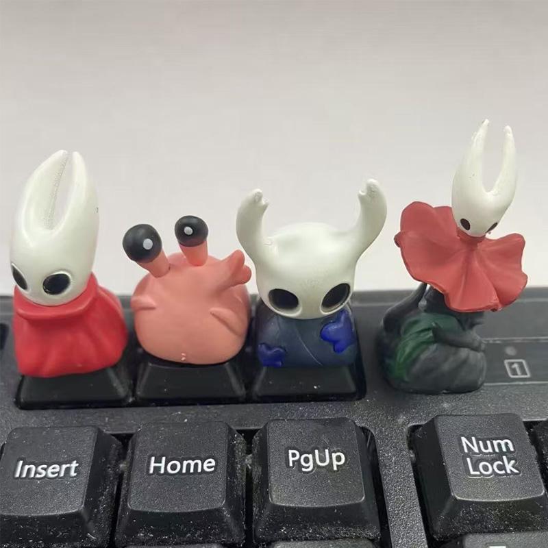 4 stuks Anime Toetskap Hollow Knight Silksong Custom Creatieve ESC Decoratie Mechanisch Gaming Toetsenbord Gepersonaliseerde Randapparatuur Cadeau with box