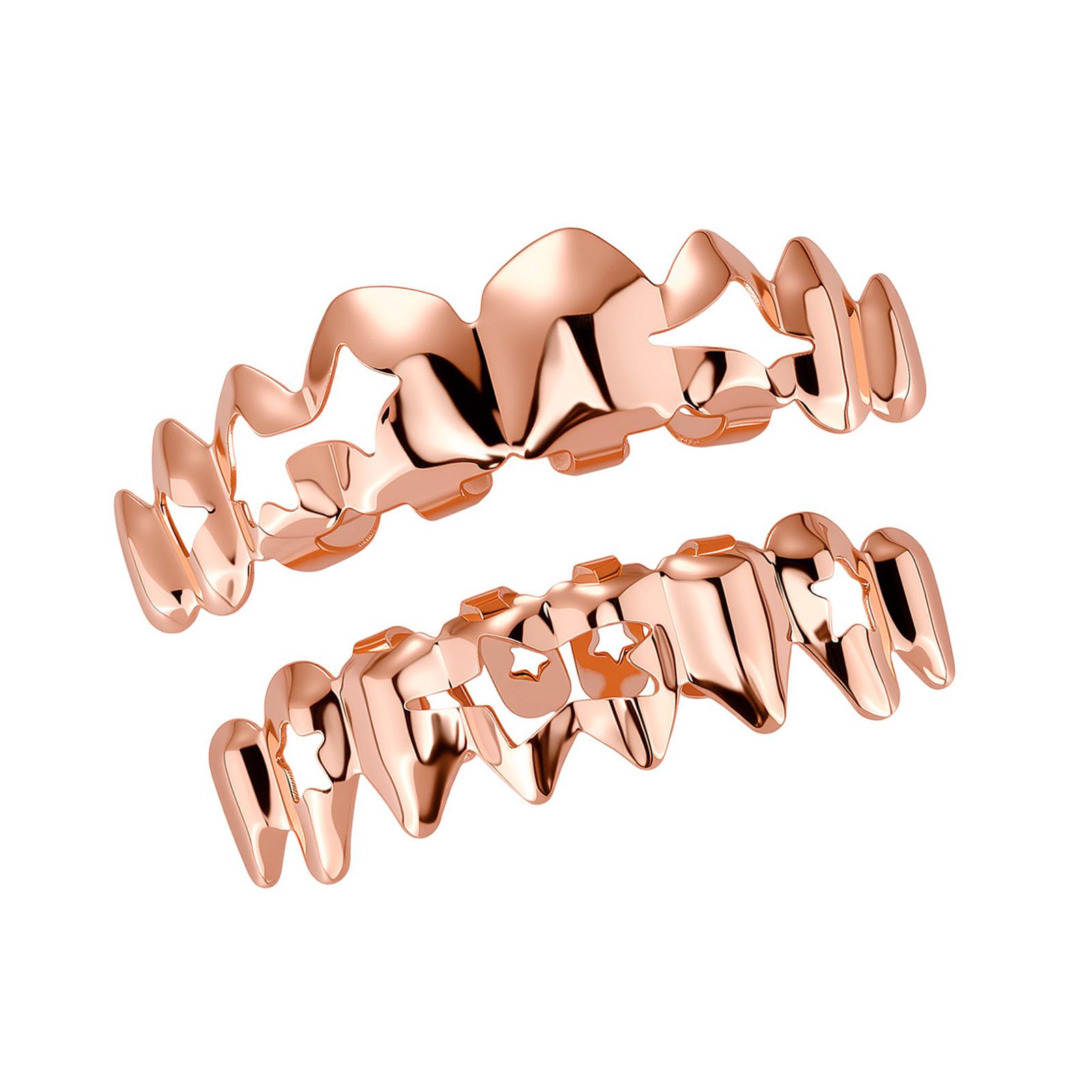 

Fashionable Hollow Out Star Dental Grillzs High Polish Copper Teeth Jewelry for Costumes Outfits