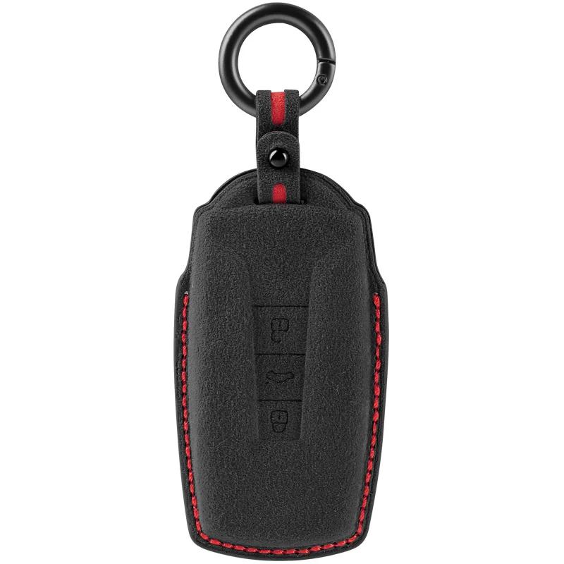Interior Mouldings For for Car Remote Key Case Cover Shell VW Volkswagen 2018 - 2021 Touareg 3 Button Alcantara Suede Car Key S