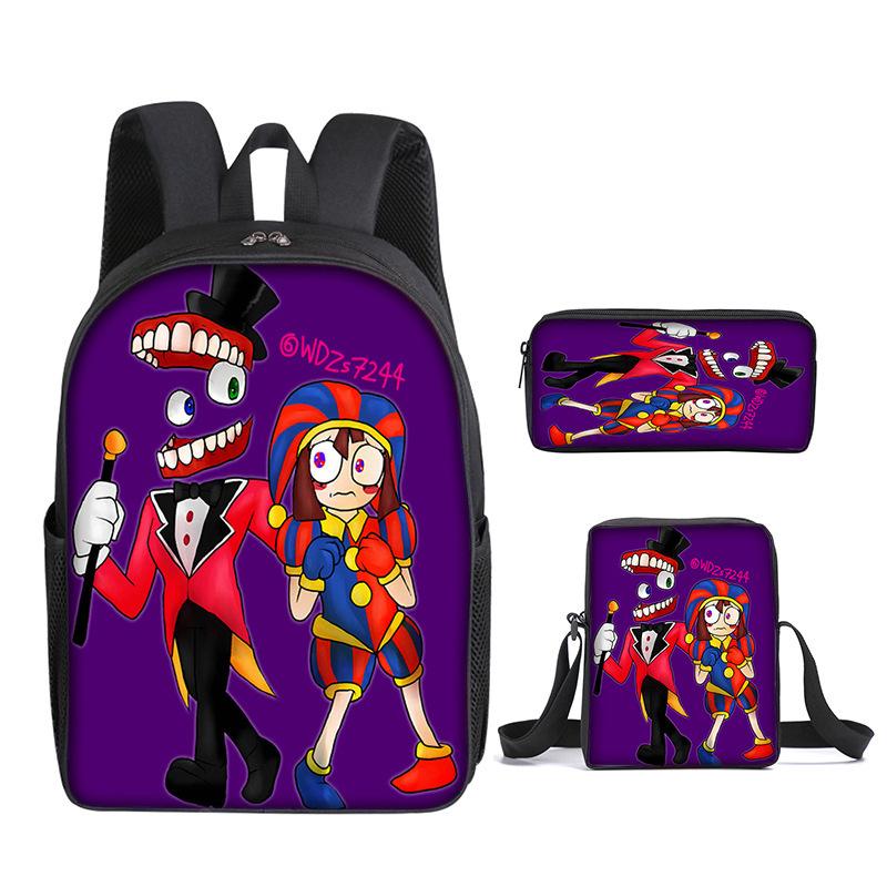 Digital Circus Children'S School Bag The Amazing Digital Circus Student Backpack Three-Piece Set
