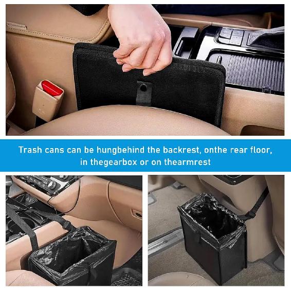 Foldable Car Trash Can, Waterproof Large Capacity Automotive Hanging Trash Bin, Leakproof Auto Garbage Bag Storage Container for All Vehicles,