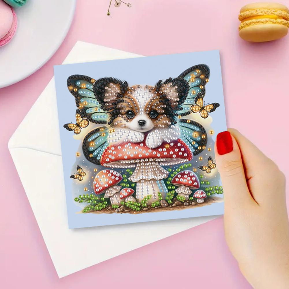 6Pcs Cute Cartoon Diamond Mosaic Festival Gift Cards Rinestone Embroidery Arts Craft Cards Kit for Friend Family Lover