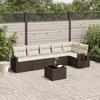 VidaXL Garden Lounge Set with Cushions 7 Pcs, Patio Sofas, Patio Furniture Set, Outdoor Furniture, Brown 3252540