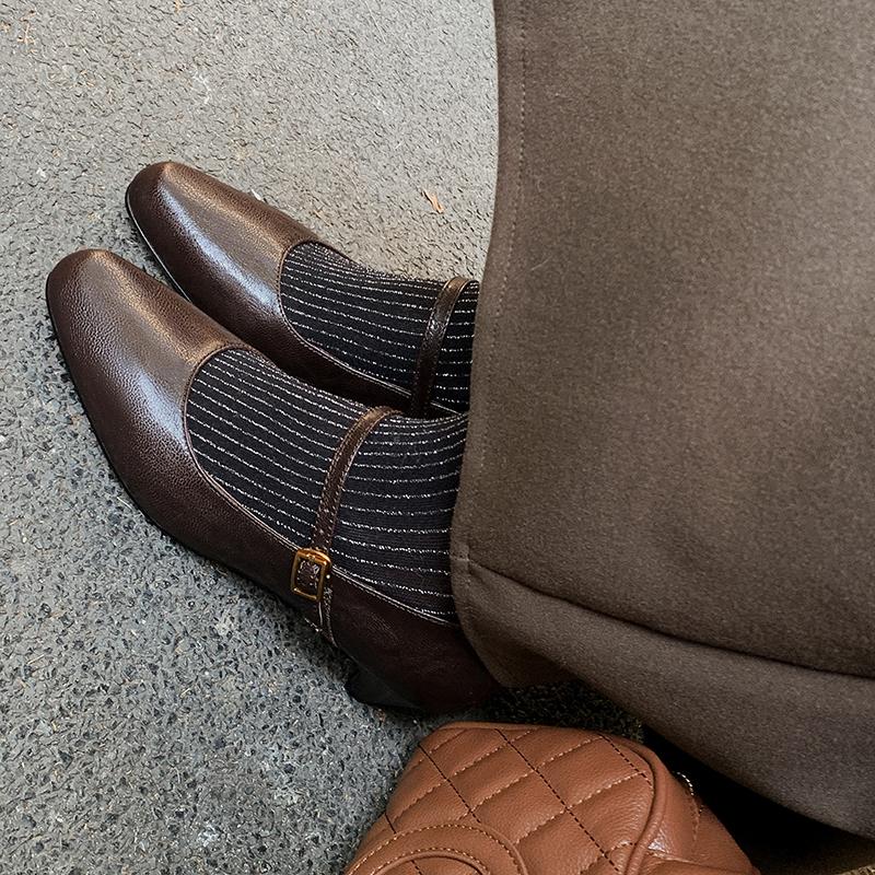 

Мода 2025 НОВЫЕ Весенние Женские Туфли Лодочки Круглый Носок Средний Каблук Обувь Натуральная Кожаная Обувь для Женщин Ремешок с Пряжкой Мэри Джейн Женская Обувь 40 коричневый