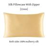 22 Momme Silk Zipper Pillowcase 1pc 100% Nature Mulberry Silk Muticolor Pillow Case For Healthy Standard Queen King
