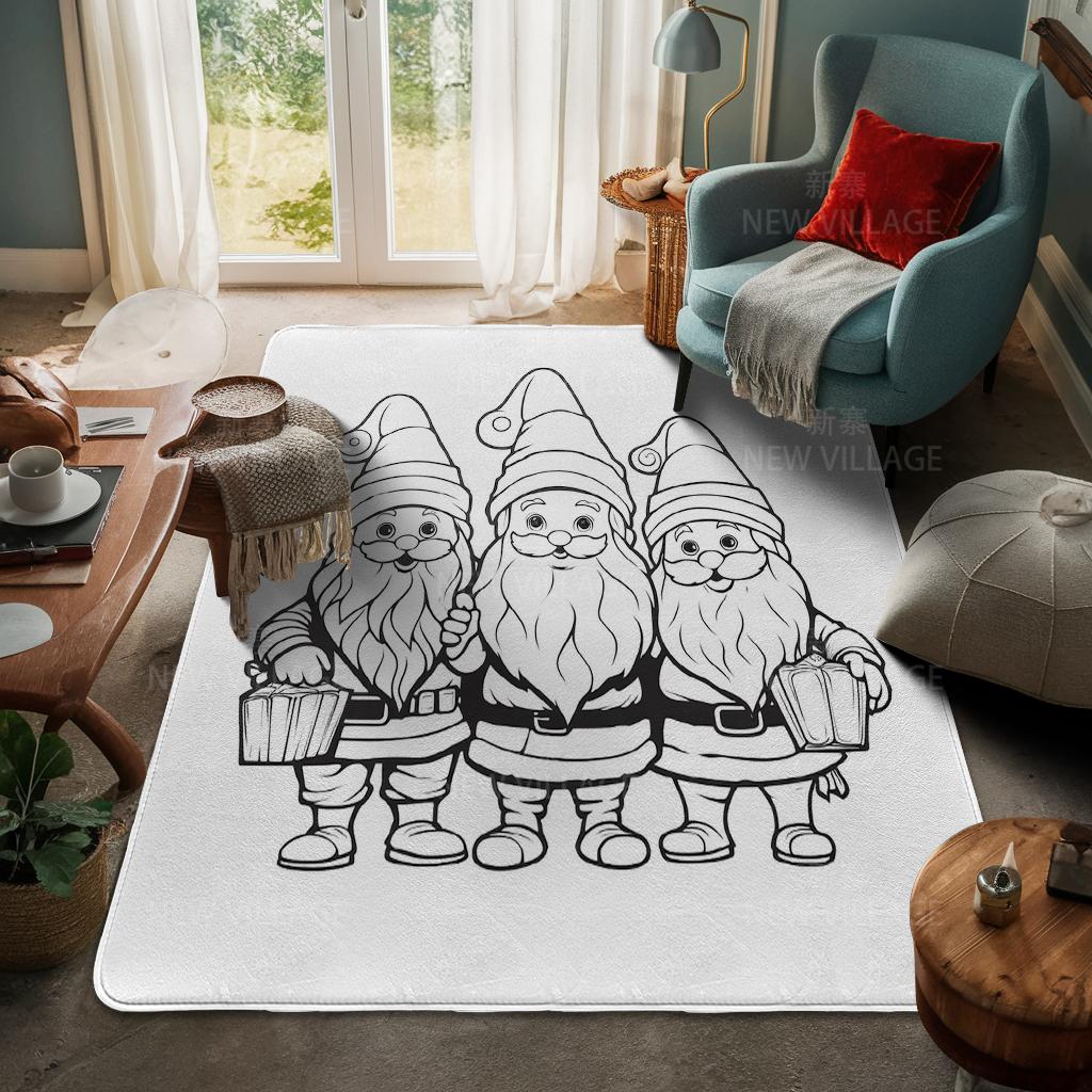 House Entrance Carpet Home Door Mat Living Room Bath Foot Bathroom Non-slip Water Absorption Rugs Bath Merry Christmas Winter